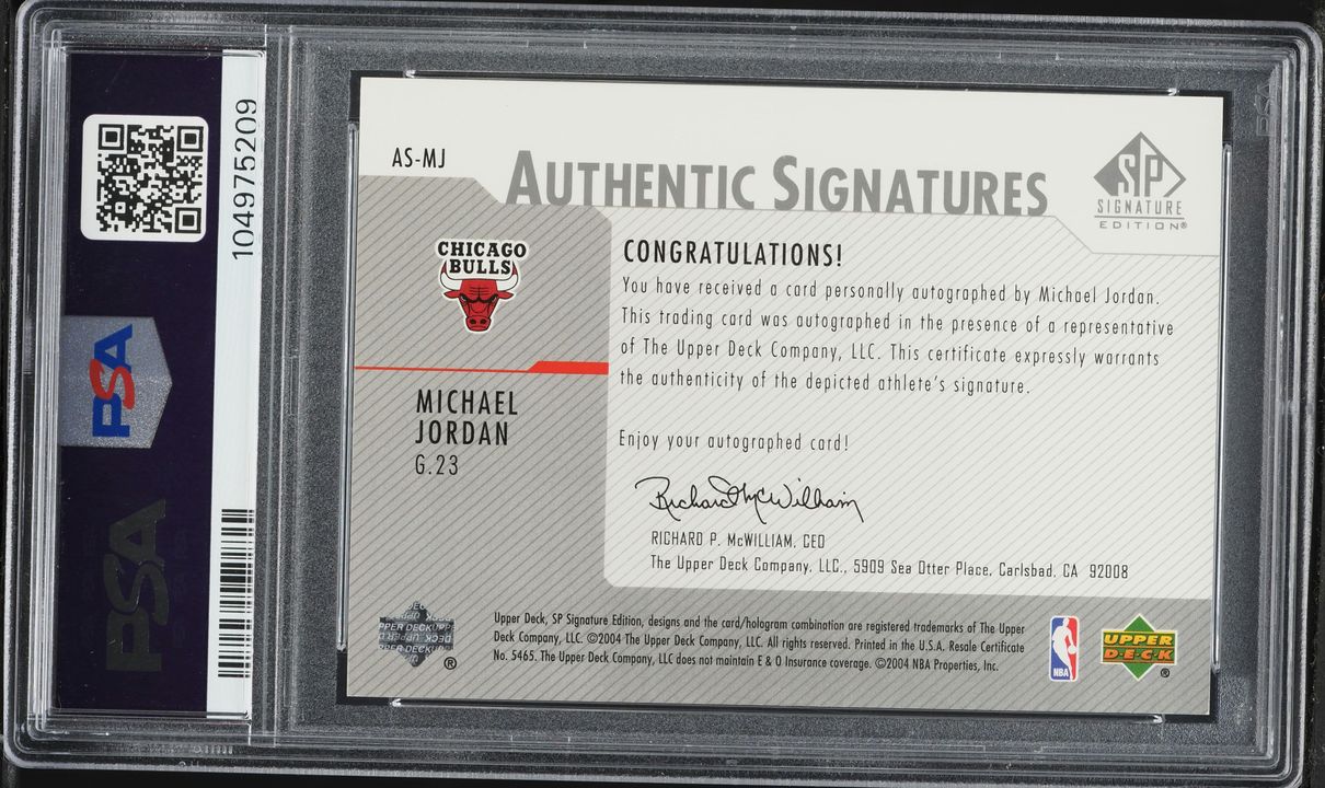 2003 SP Signature Authentic Michael Jordan AUTO #AS-MJ PSA 8 NM-MT - Photo 2