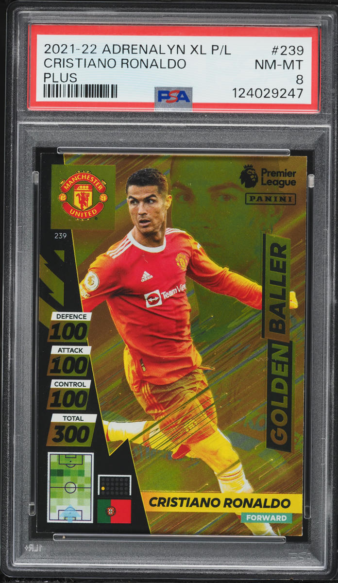 2021 Panini Adrenalyn XL Premier League Plus Cristiano Ronaldo #239 PSA 8 NM-MT