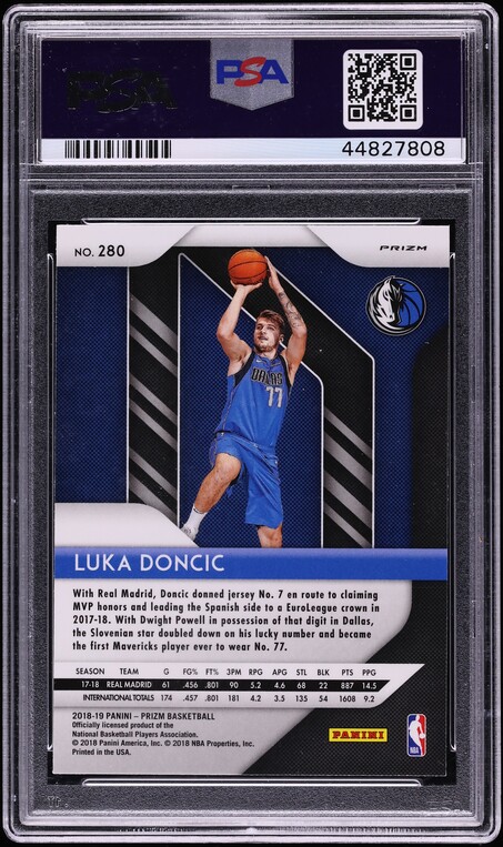 その他 2018 Panini Prizm Silver LUKA DONCIC 2018 Panini Prizm Silver Luka Doncic ROOKIE #280 PSA 10 GEM