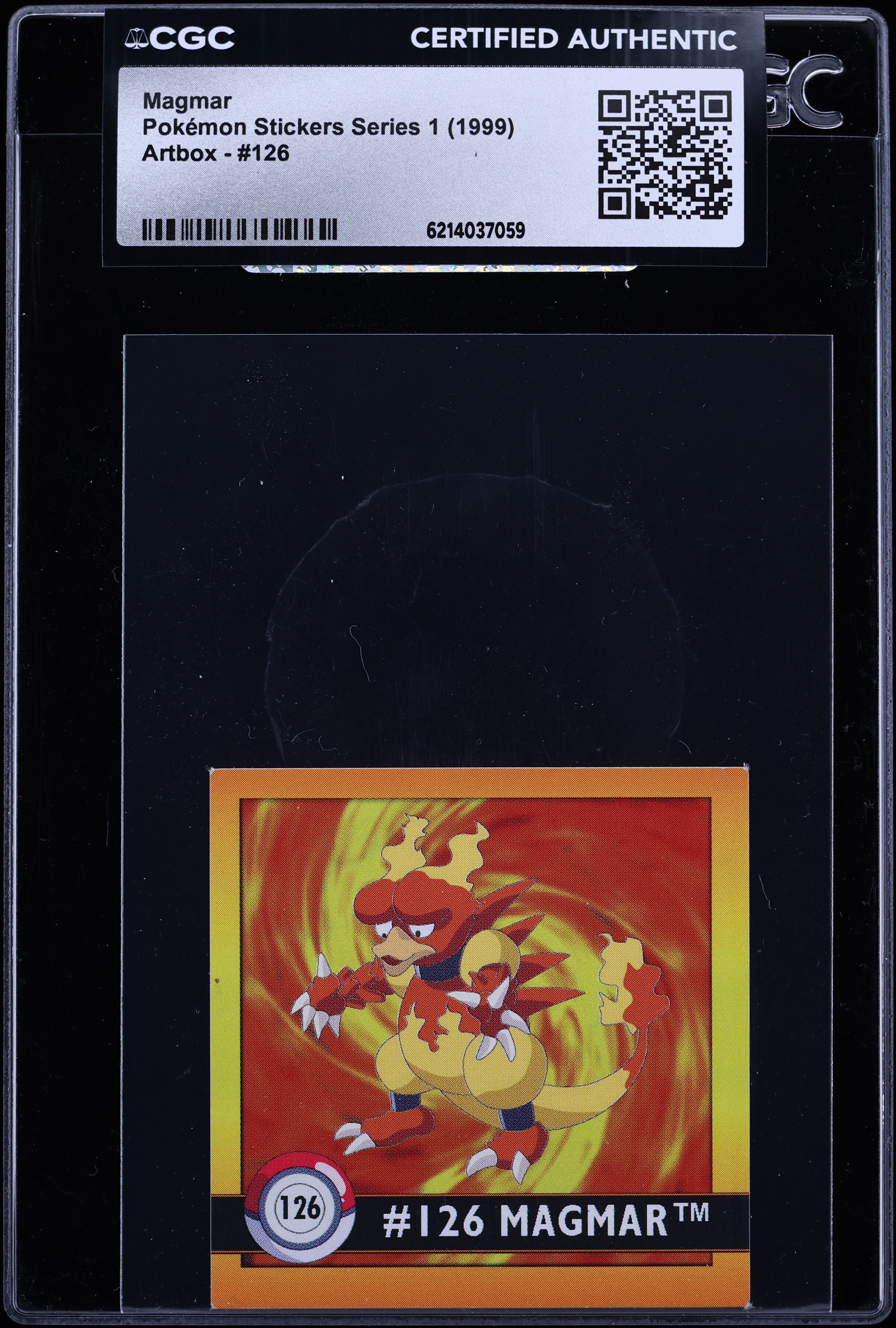 1999 Pokemon Stickers Series 1 Artbox Magmar #126 CGC AUTH