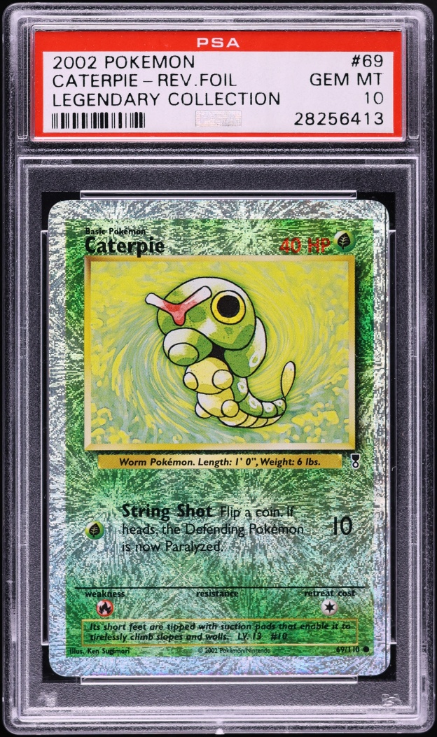 2002 Pokemon Legendary Collection Reverse Holo Caterpie #69 PSA 10 GEM MINT