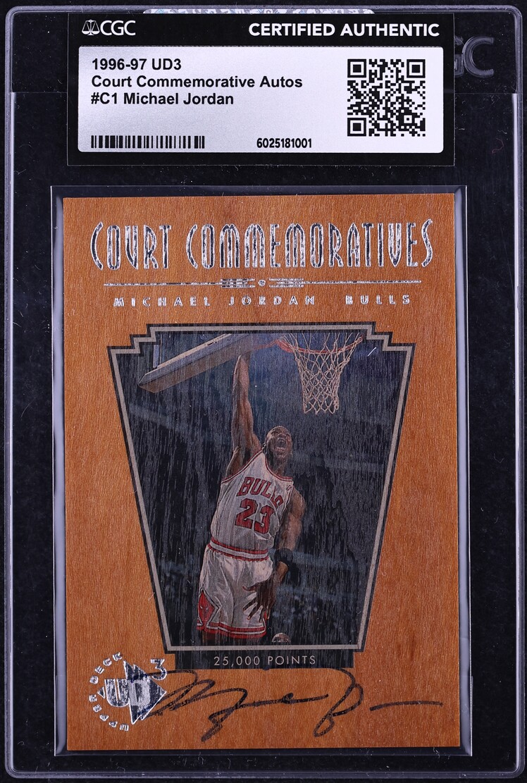 1996 UD3 Court Commemorative Michael Jordan AUTO #C1 CGC AUTH