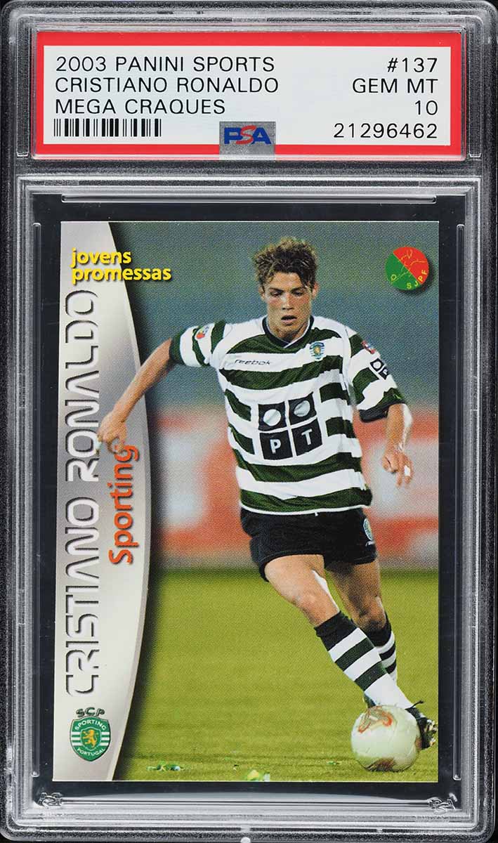 2003 Panini Sports Mega Craques Cristiano Ronaldo ROOKIE #137 PSA