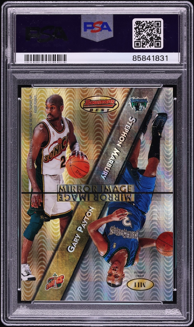 1997 Bowman's Best Mirror Image Atomic Refractor Jordan Mercer Marbury Payton #MI1 PSA 9 MINT - Photo 2