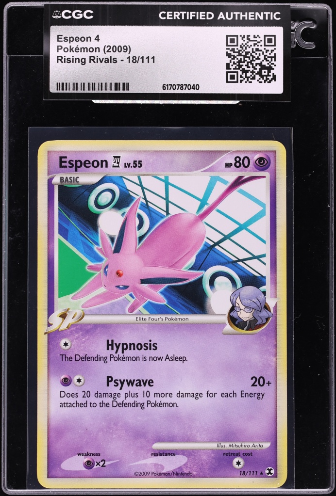 2009 Pokemon Platinum Rising Rivals Espeon 4 #18 CGC AUTH
