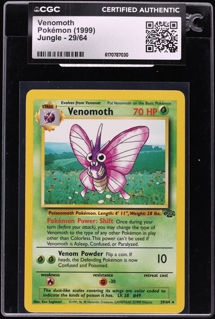 1999 Pokemon Jungle Venomoth #29 CGC AUTH