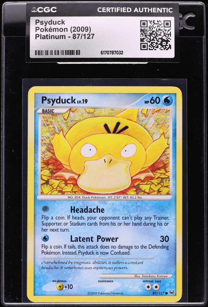 2009 Pokemon Platinum Psyduck #87 CGC AUTH