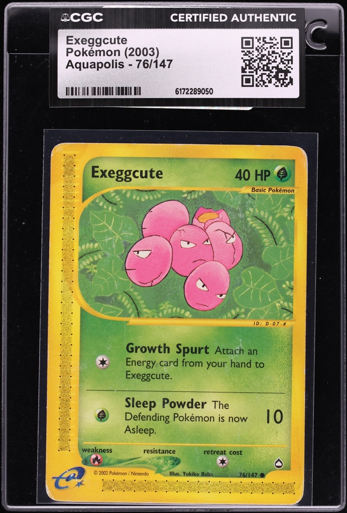 2003 Pokemon Aquapolis Exeggcute #76 CGC AUTH