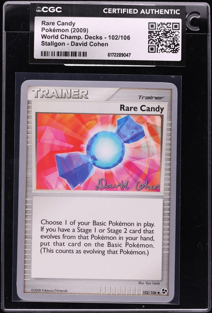 2009 Pokemon World Championship Deck Stallgon David Cohen Rare Candy #102 CGC AUTH