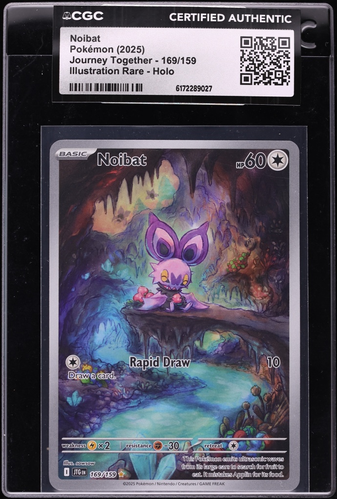 2025 Pokemon Scarlet & Violet Journey Together IR Noibat #169 CGC AUTH