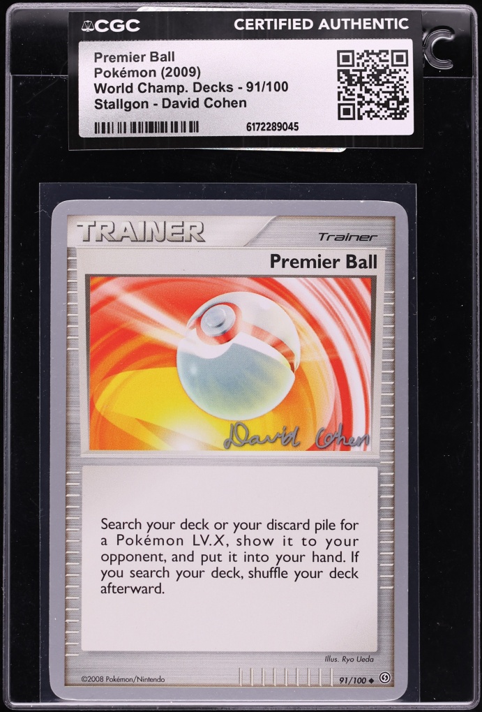 2009 Pokemon World Championship Deck Stallgon David Cohen Premier Ball #91 CGC AUTH