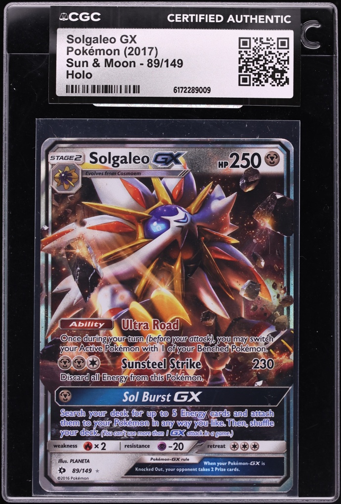 2017 Pokemon Sun & Moon Holo Solgaleo GX #89 CGC AUTH