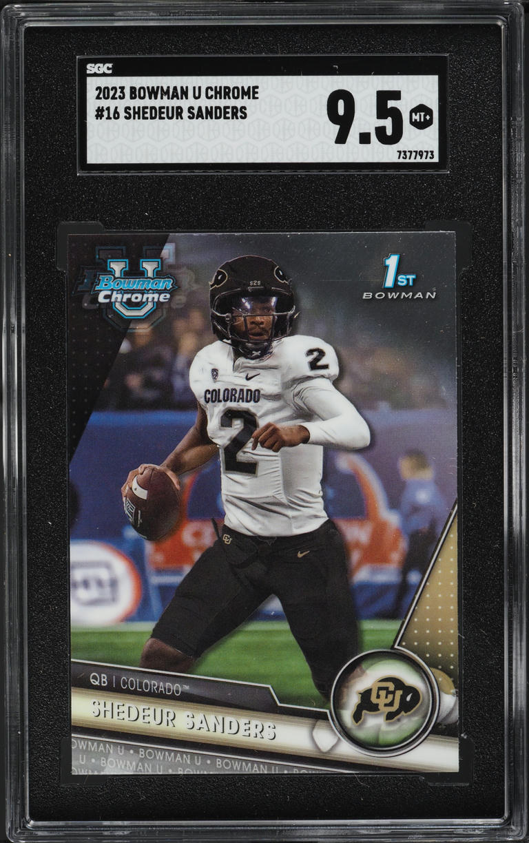 2023 Bowman Chrome University Shedeur Sanders ROOKIE #16 SGC 9.5 MINT+