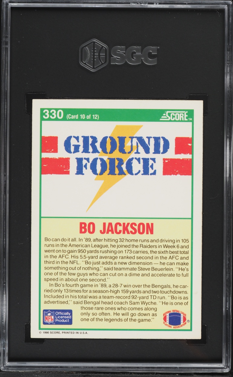 1990 Score Ground Force Bo Jackson #330 SGC 8 NM-MT