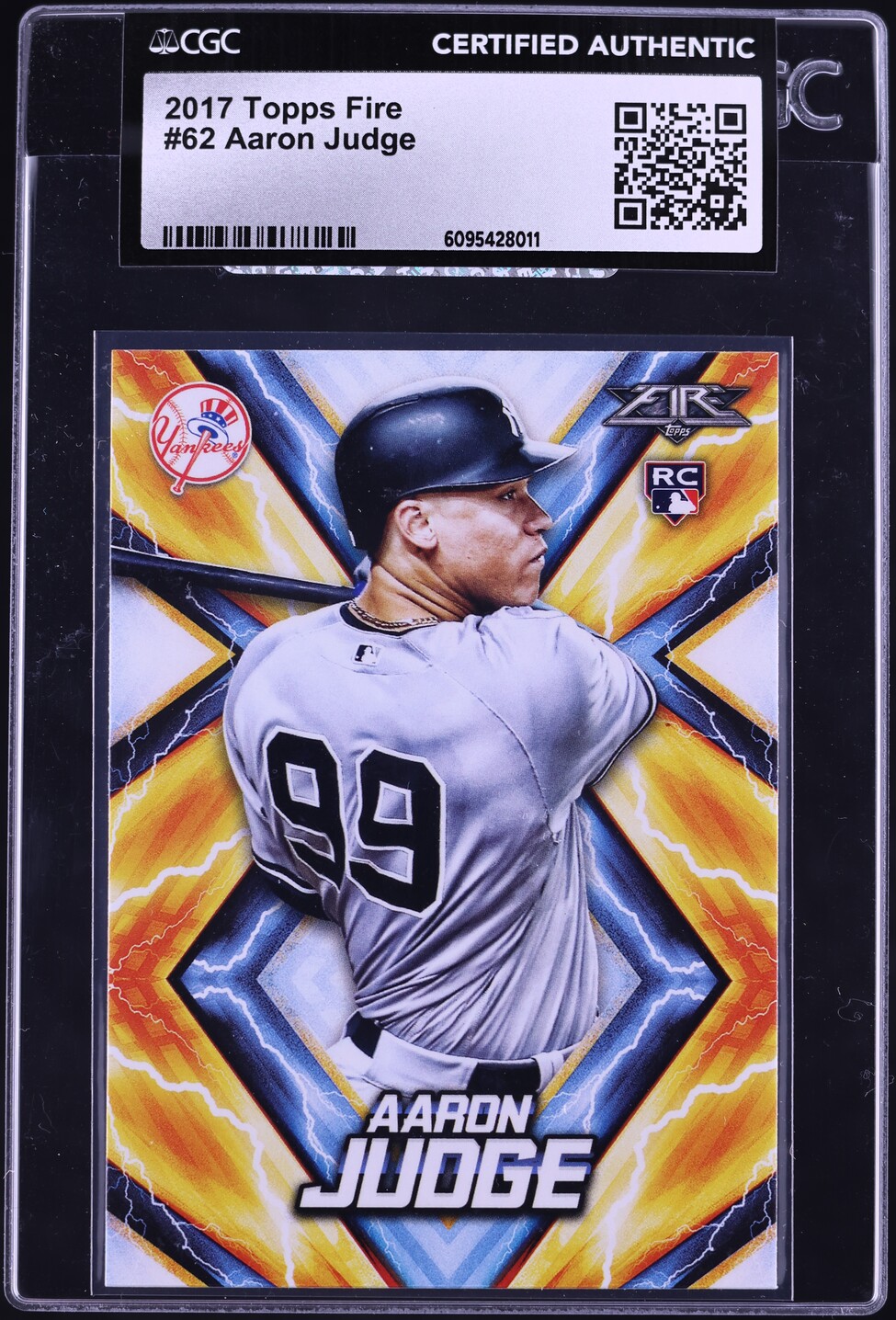 2017 Topps Fire Aaron Judge ROOKIE #62 CGC AUTH