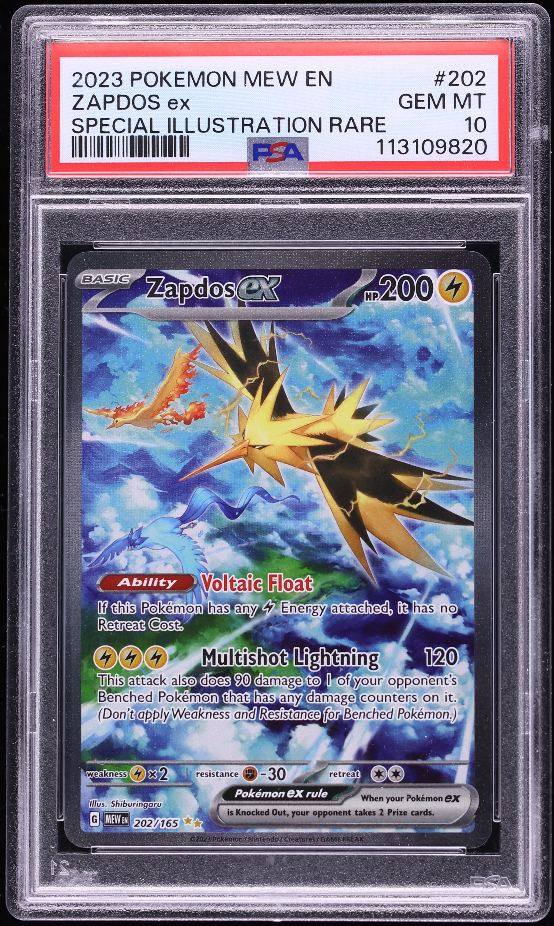 2023 Pokemon Scarlet & Violet 151 SIR Zapdos ex #202 PSA 10 GEM MINT