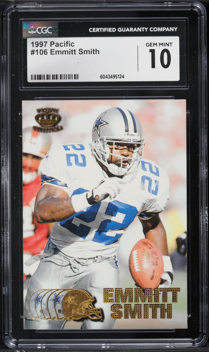 1997 Pacific Football Emmitt Smith #106 CGC 10 GEM MINT