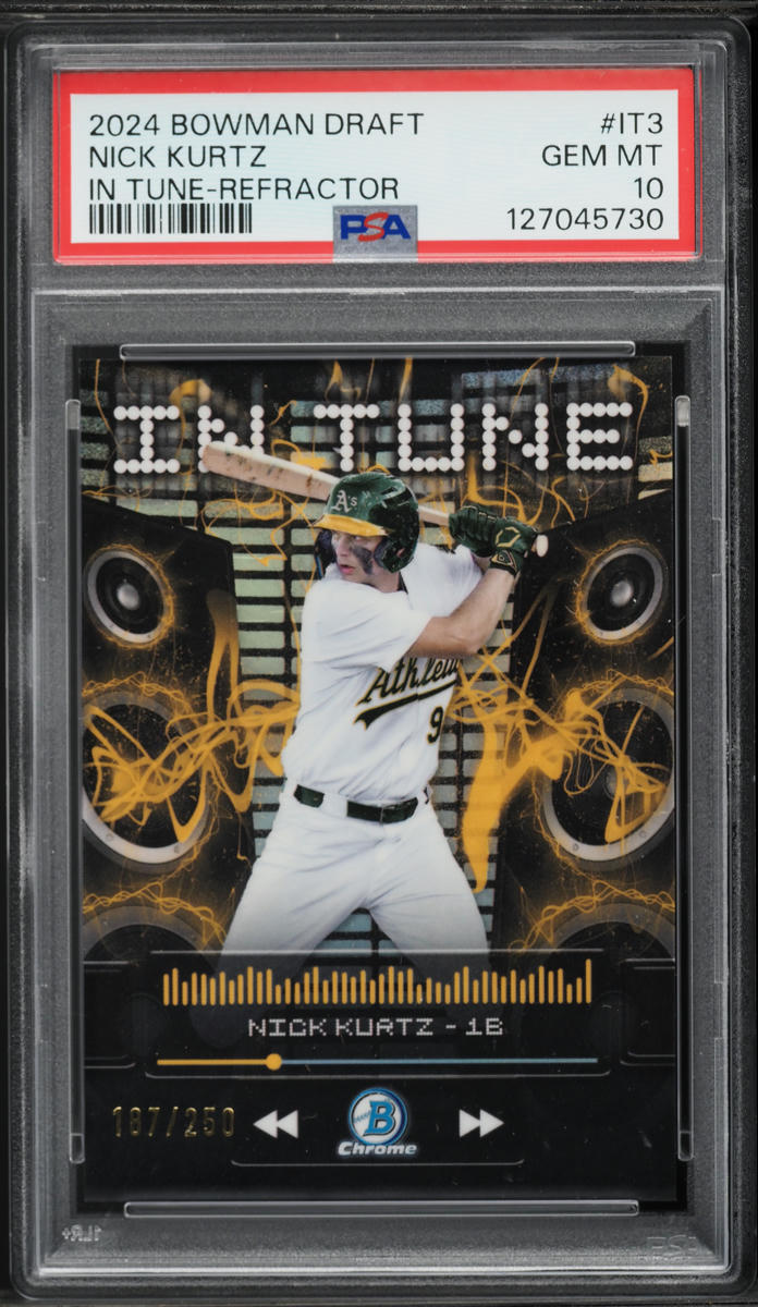 2024 Bowman Chrome Draft In Tune Refractor Nick Kurtz PROSPECT /250 #IT-3 PSA 10 GEM MINT
