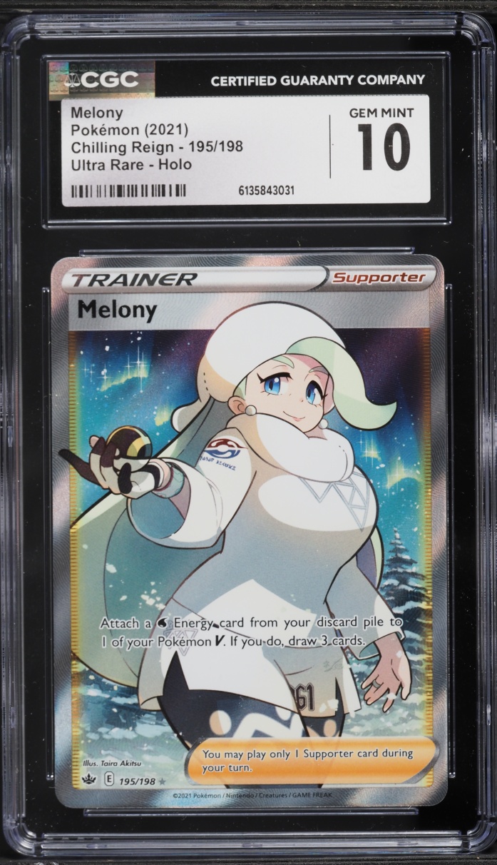 2021 Pokemon Sword & Shield Chilling Reign Full Art Melony #195 CGC 10 GEM MINT