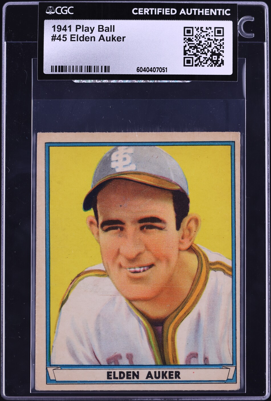1941 Play Ball Elden Auker #45 CGC AUTH