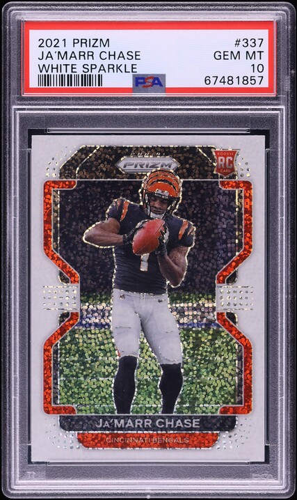 2021 Panini Contenders Optic Ja'Marr Chase ROOKIE AUTO #105 PSA 9