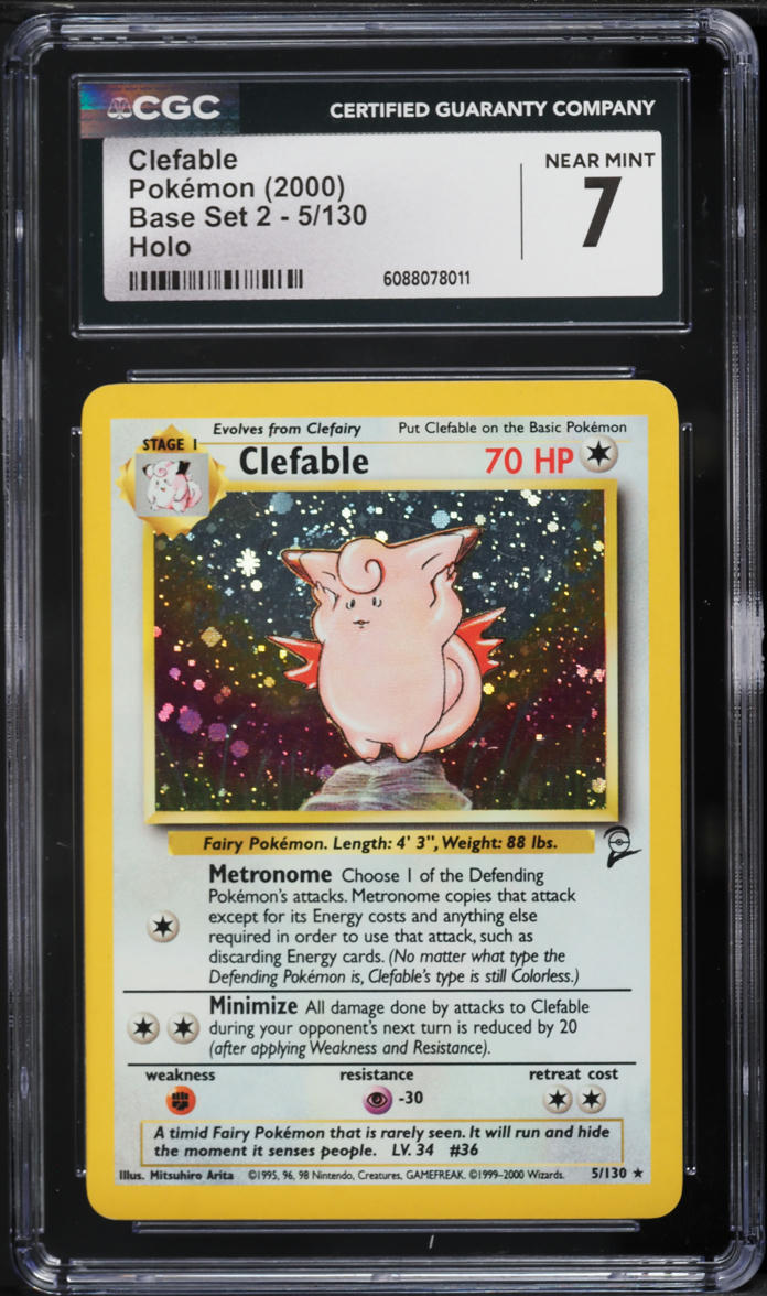 2000 Pokemon Base Set 2 Holo Clefable #5 CGC 7 NRMT on Fanatics Collect