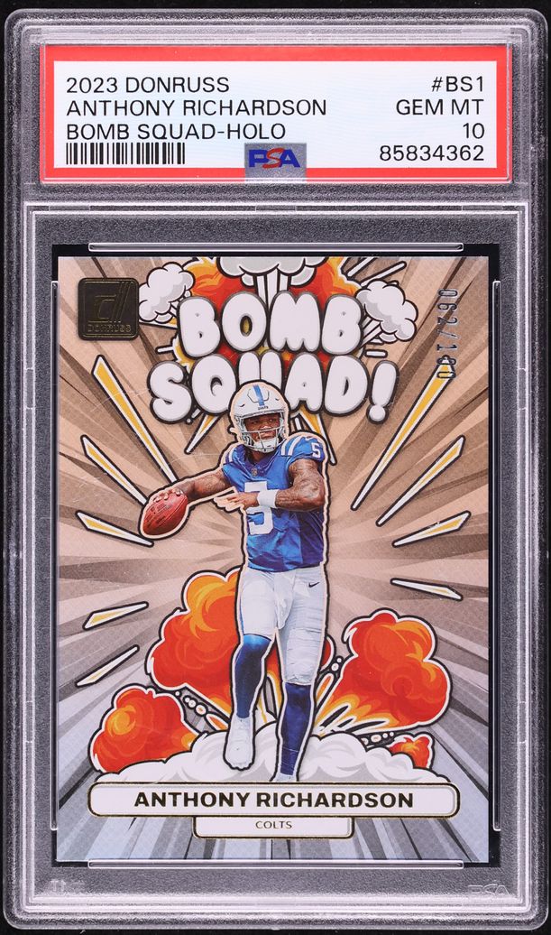 2023 Donruss Bomb Squad Holo Anthony Richardson ROOKIE /100 #BS-1 PSA 10 GEM MINT