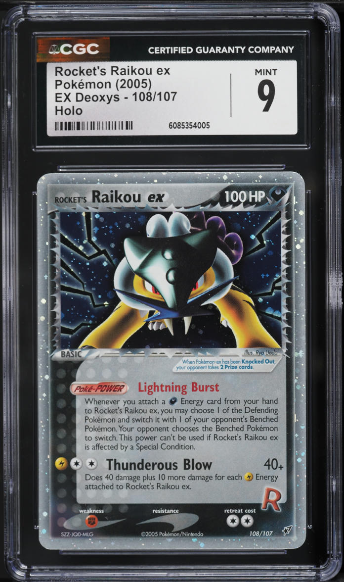 2005 Pokemon EX Deoxys Holo Rocket's Raikou ex #108 CGC 9 MINT