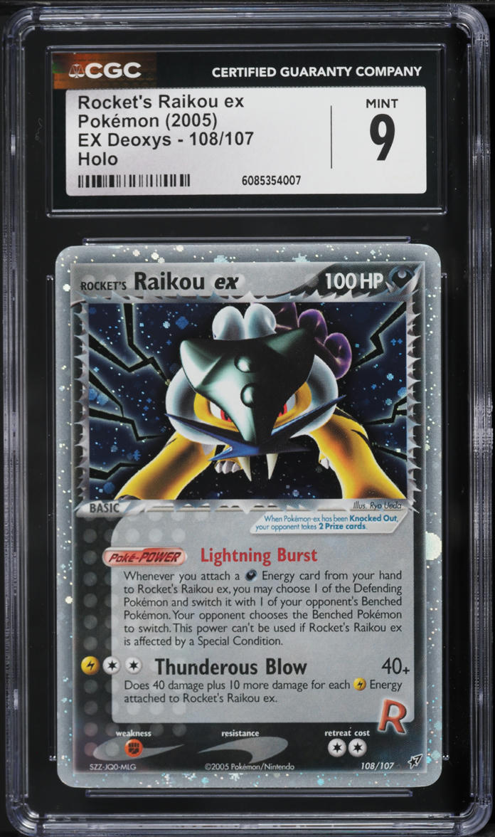 2005 Pokemon EX Deoxys Holo Rocket's Raikou ex #108 CGC 9 MINT