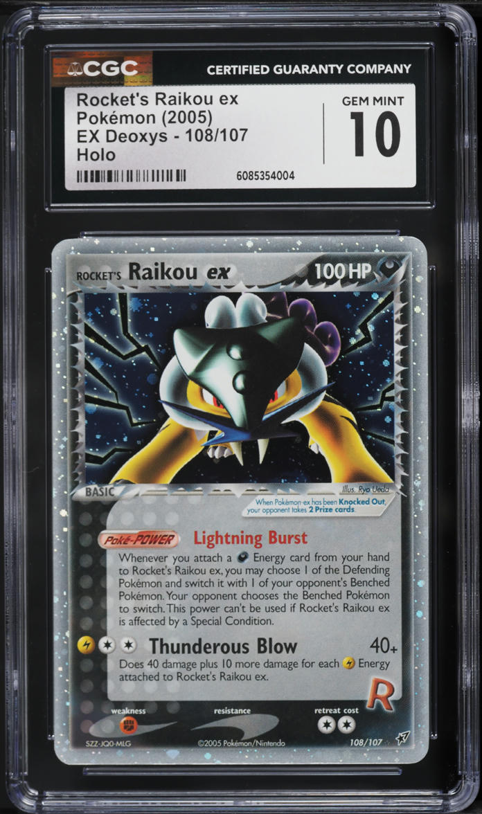 2005 Pokemon EX Deoxys Holo Rocket's Raikou ex #108 CGC 10 GEM MINT