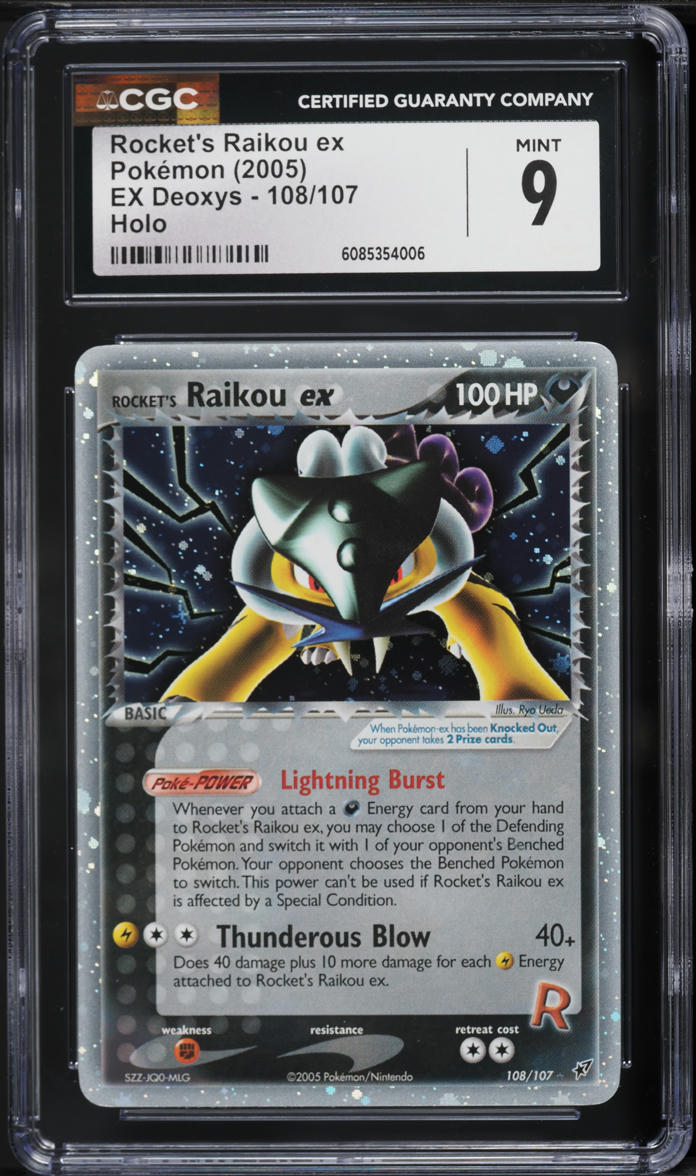 2005 Pokemon EX Deoxys Holo Rocket's Raikou ex #108 CGC 9 MINT