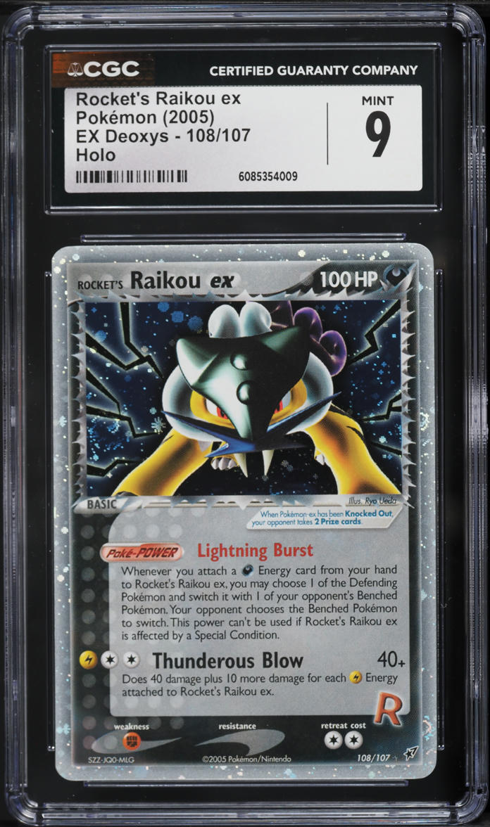 2005 Pokemon EX Deoxys Holo Rocket's Raikou ex #108 CGC 9 MINT