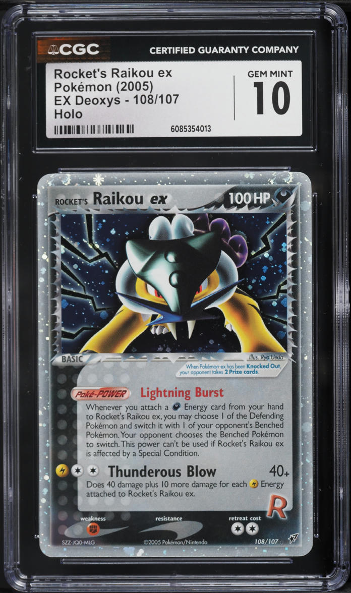 2005 Pokemon EX Deoxys Holo Rocket's Raikou ex #108 CGC 10 GEM MINT