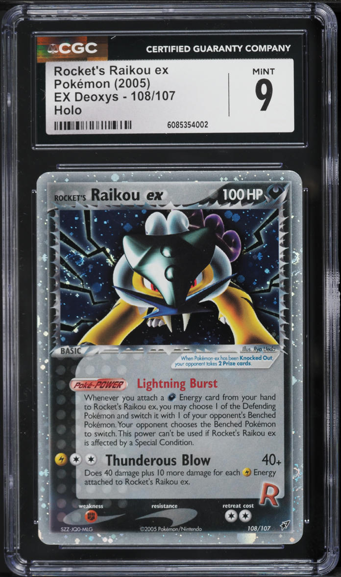 2005 Pokemon EX Deoxys Holo Rocket's Raikou ex #108 CGC 9 MINT