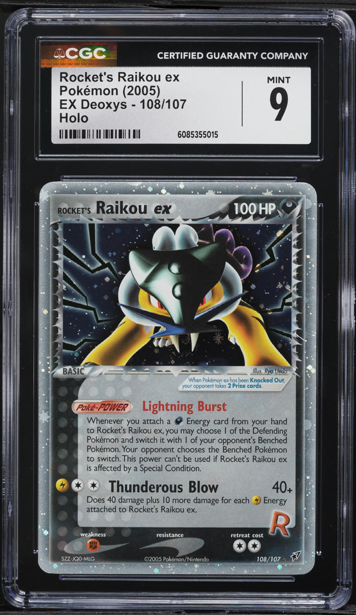 2005 Pokemon EX Deoxys Holo Rocket's Raikou ex #108 CGC 9 MINT