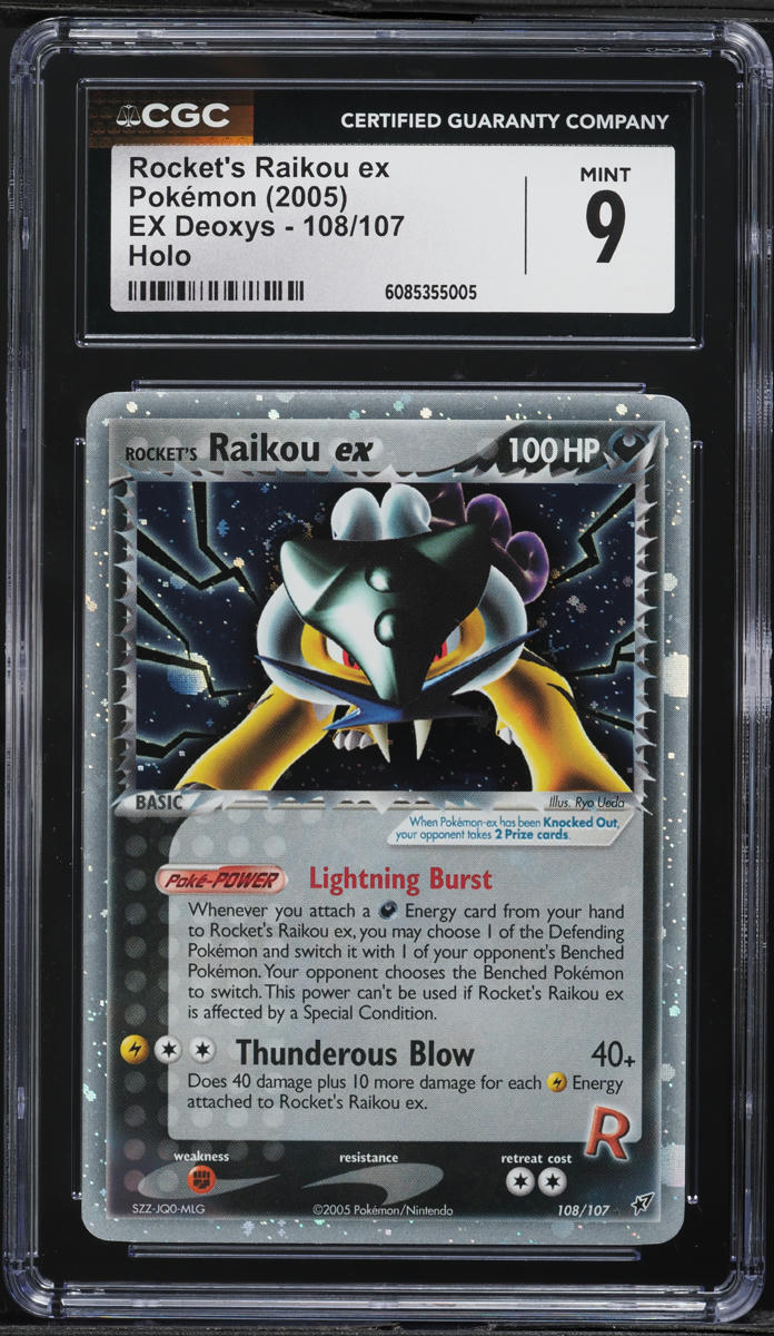 2005 Pokemon EX Deoxys Holo Rocket's Raikou ex #108 CGC 9 MINT