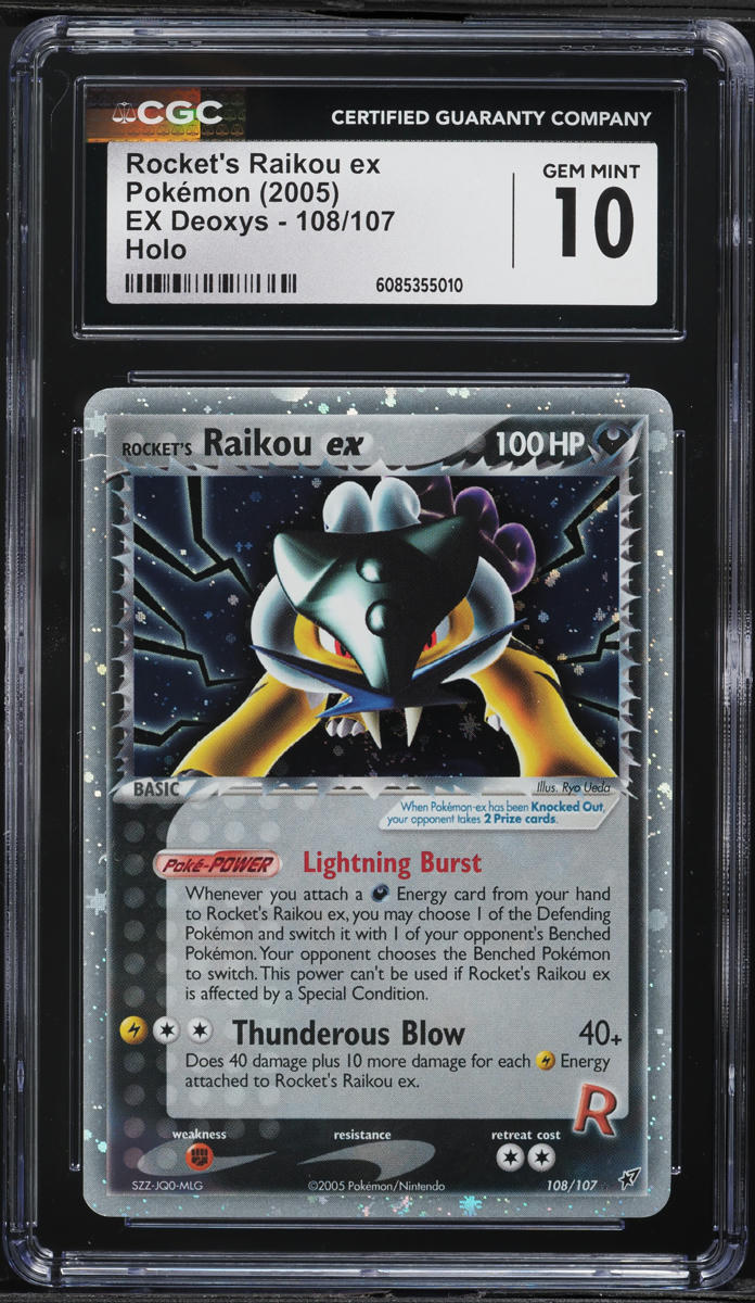 2005 Pokemon EX Deoxys Holo Rocket's Raikou ex #108 CGC 10 GEM MINT