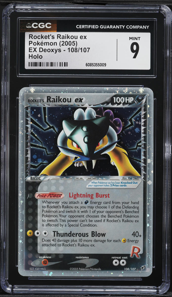 2005 Pokemon EX Deoxys Holo Rocket's Raikou ex #108 CGC 9 MINT