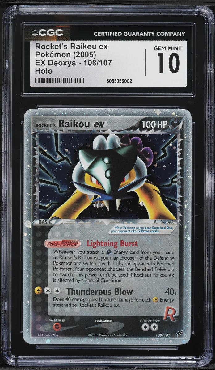 2005 Pokemon EX Deoxys Holo Rocket's Raikou ex #108 CGC 10 GEM MINT