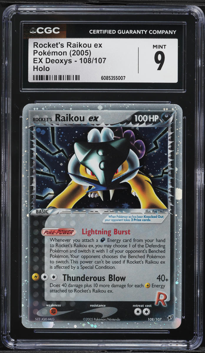 2005 Pokemon EX Deoxys Holo Rocket's Raikou ex #108 CGC 9 MINT