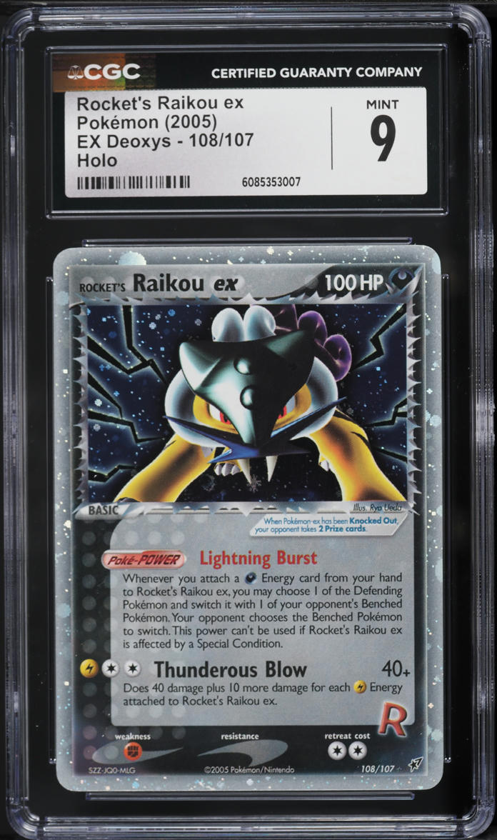 2005 Pokemon EX Deoxys Holo Rocket's Raikou ex #108 CGC 9 MINT