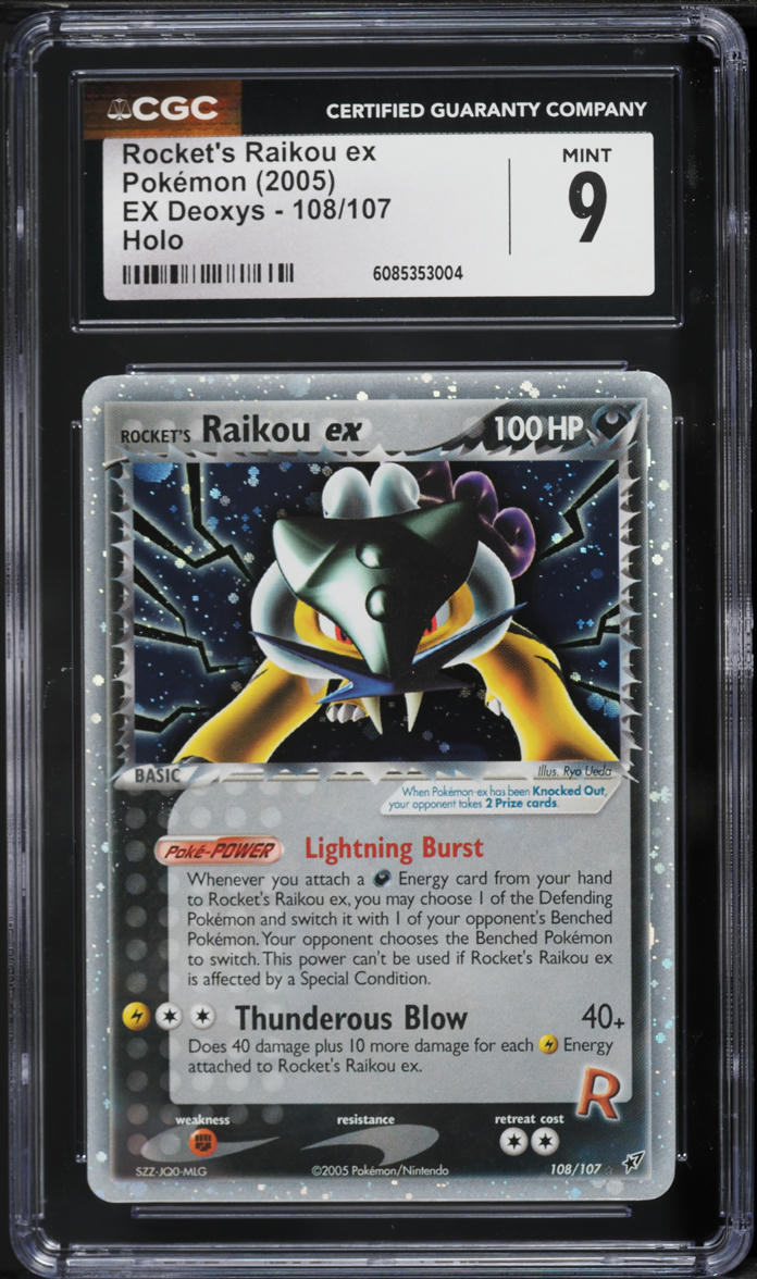 2005 Pokemon EX Deoxys Holo Rocket's Raikou ex #108 CGC 9 MINT