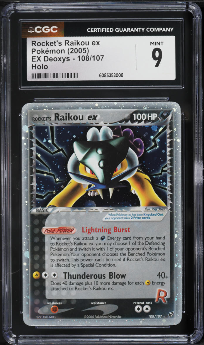 2005 Pokemon EX Deoxys Holo Rocket's Raikou ex #108 CGC 9 MINT