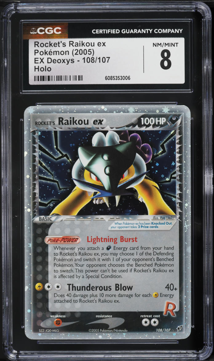 2005 Pokemon EX Deoxys Holo Rocket's Raikou ex #108 CGC 8 NM-MT
