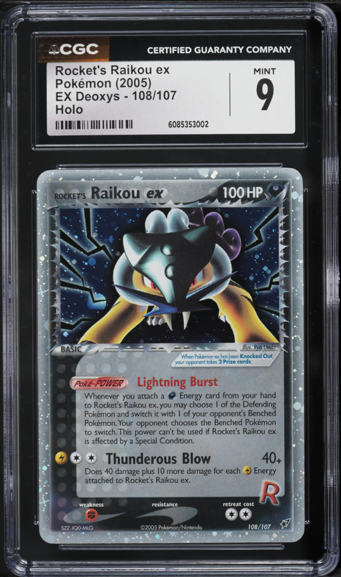 2005 Pokemon EX Deoxys Holo Rocket's Raikou ex #108 CGC 9 MINT