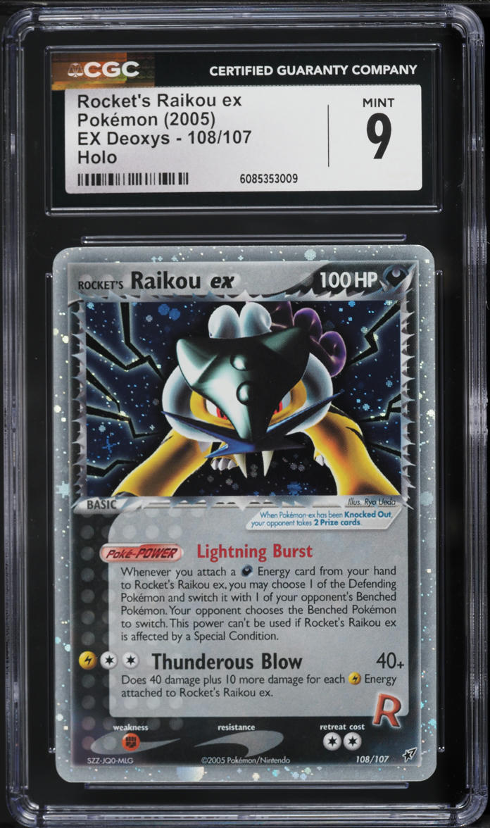 2005 Pokemon EX Deoxys Holo Rocket's Raikou ex #108 CGC 9 MINT