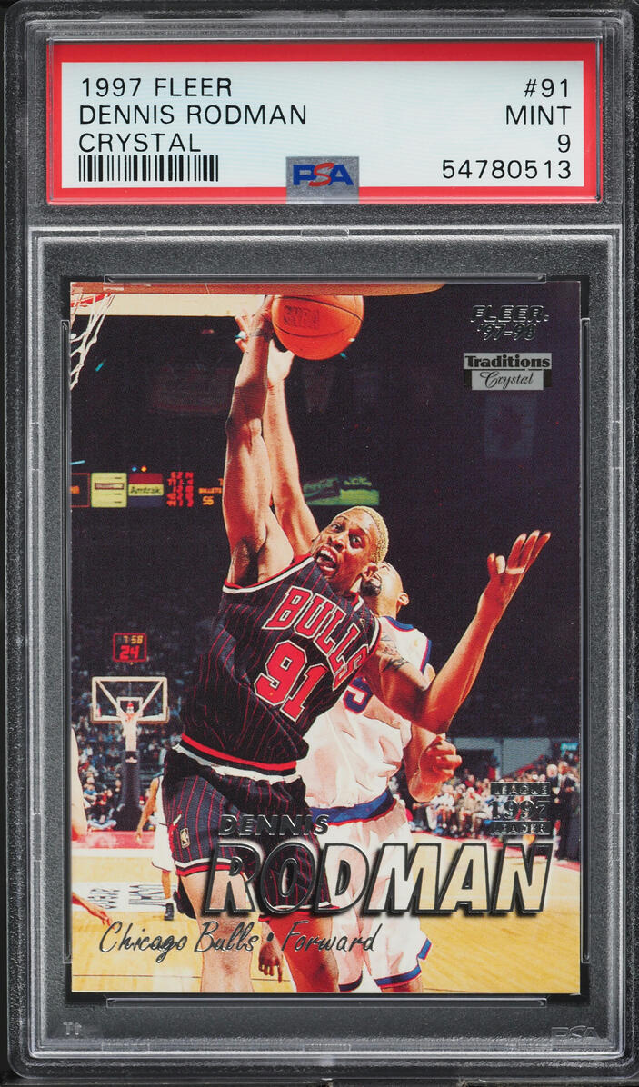 1997 Fleer Crystal Dennis Rodman #91 PSA 9 MINT