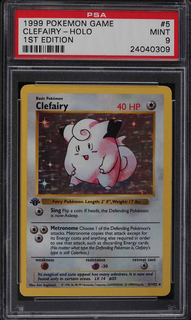 1999 Pokemon Base Set Shadowless 1st Edition Holo Clefairy #5 PSA