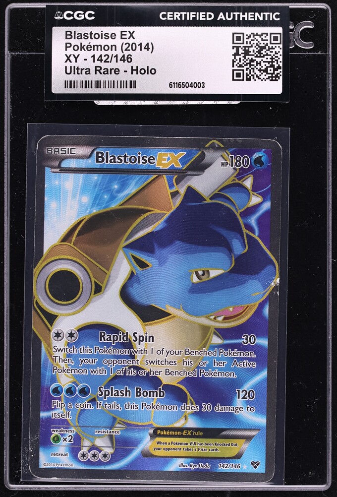 2014 Pokemon XY Full Art Blastoise EX #142 CGC AUTH