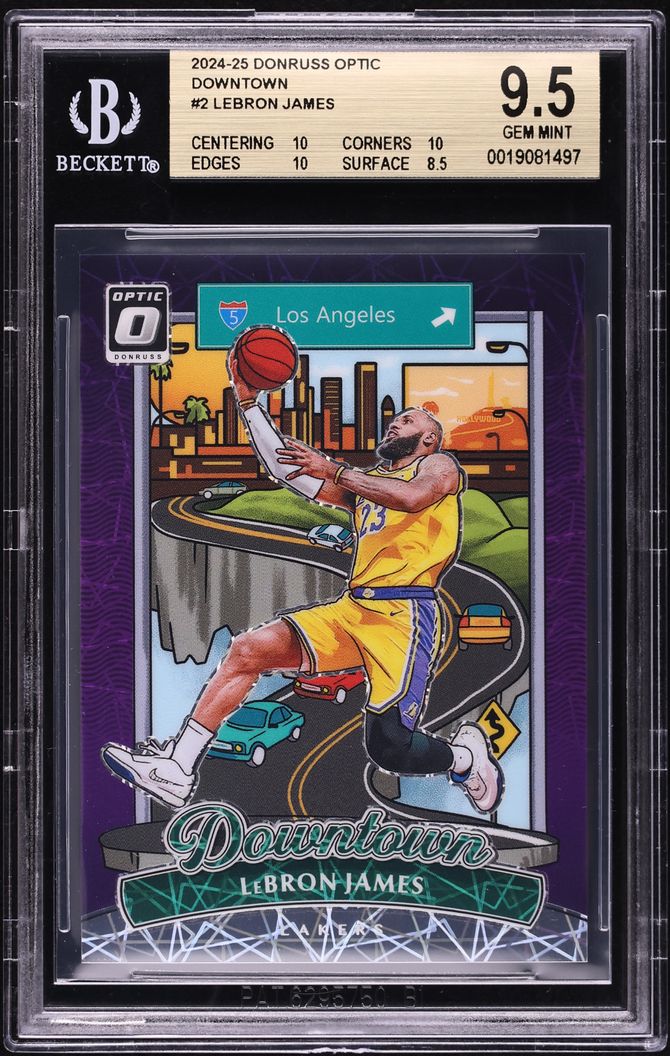 2024 Donruss Optic Downtown LeBron James #2 BGS 9.5 GEM MINT